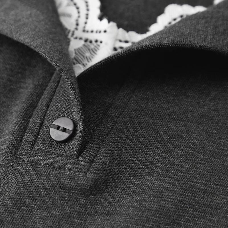 Qiushui Yiren Elegant V-Neck Lace Knit Top