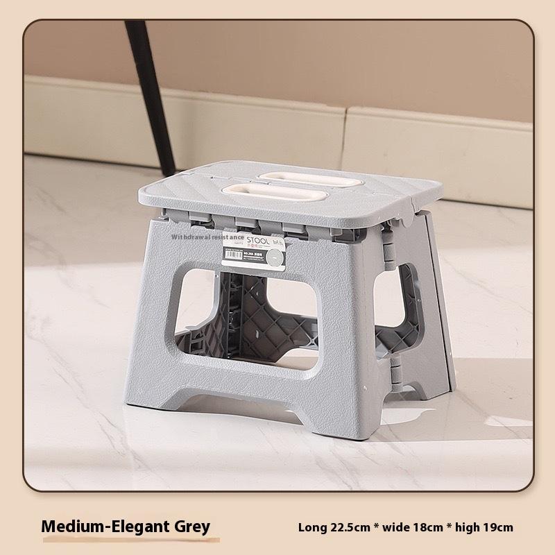 Lehká skládací schodová stolička, víceúčelová ruční zesílená podnožka, protiskluzová plastová malá kuchyňská lavice