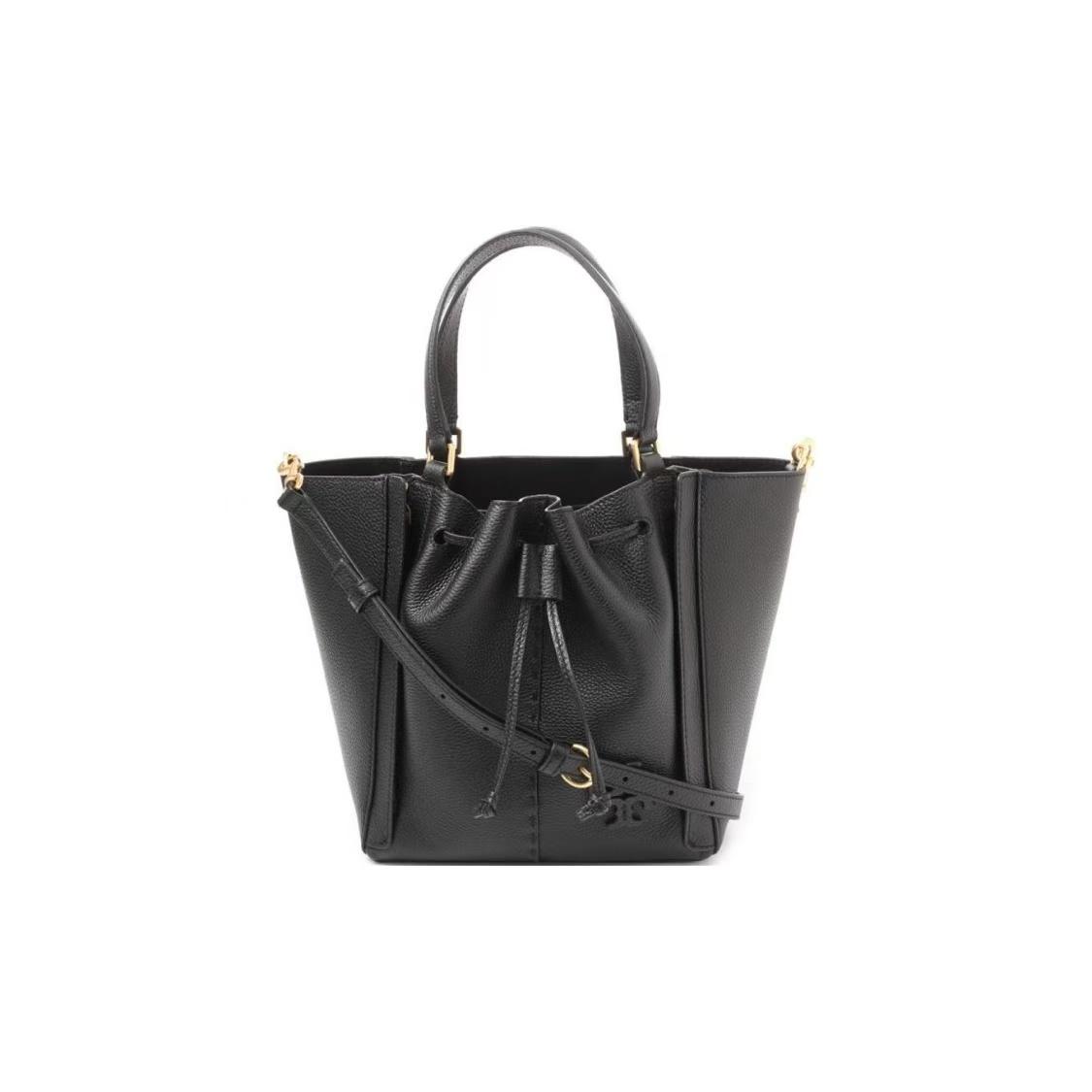 

Tory Burch McGraw Solid Magnetic Button Closure Pebble Leather Tote Bag Women Tote Bags Black 144857-001 Basic Set (Bag+Dust Bag)