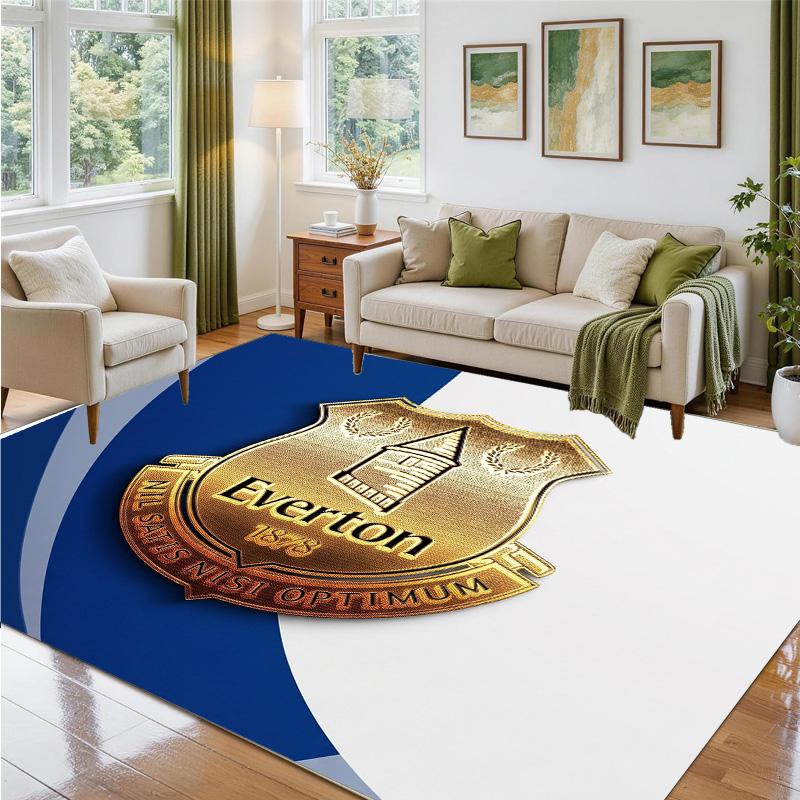 Everton Football Design Crystal Velvet Rug Soft Decorative Mat for Bedroom Entrance