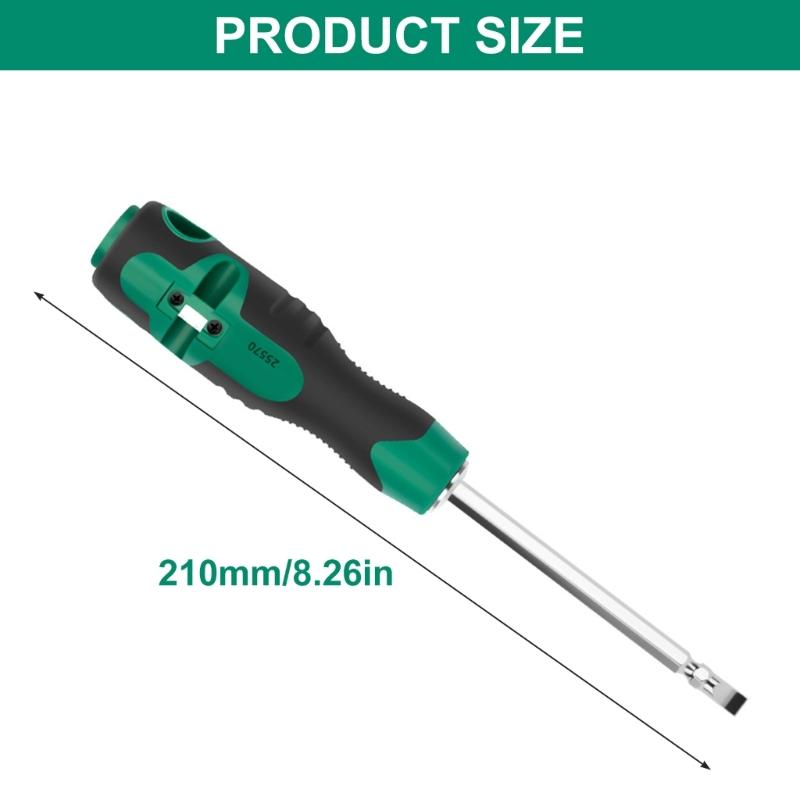 Double Purpose Screwdriver With Wire Stripping And Cable Winding Function Magnetic Tip For Electrical Maintenance