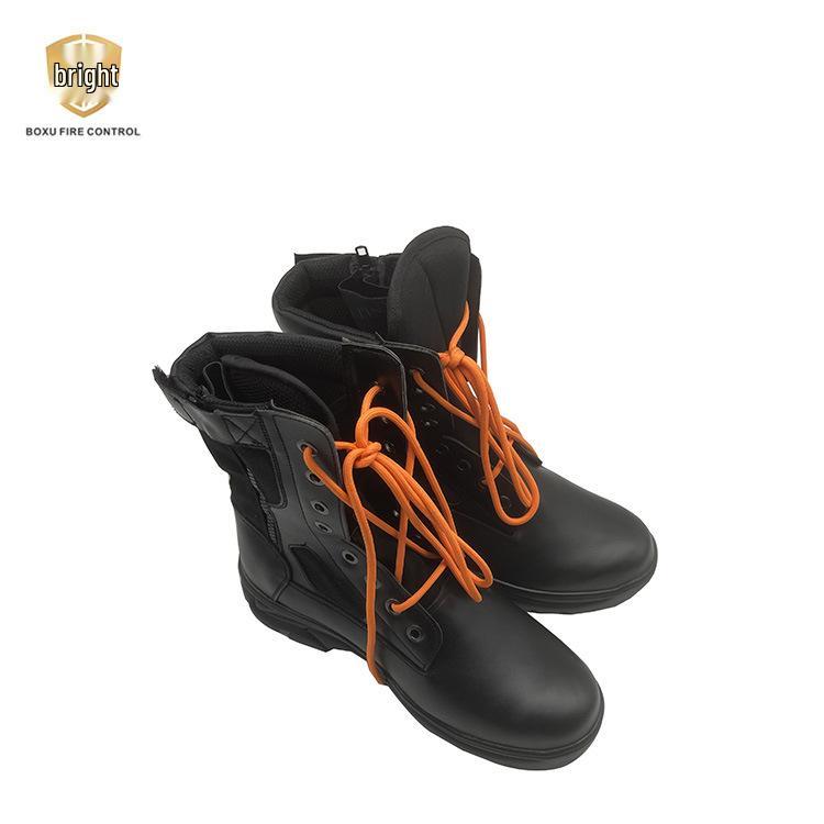 Steel Toe Firefighting Combat Boots - Puncture-Proof, Anti-Smash, Protective Rescue Shoes No