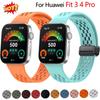 Magnetic D Folding Buckle Silicone Band For Huawei Watch Fit 3 4 4Pro Strap for HUAWEI Fit 3 Fit 4 Fit4Pro Sports Bracelet Belt
