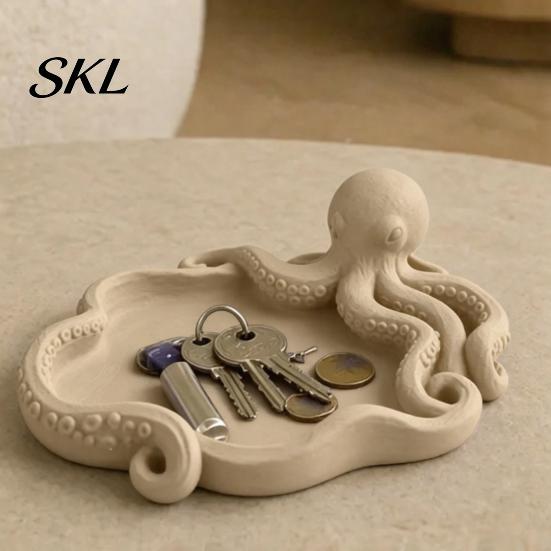 Octopus Tentacle Tray Storage Tray, 3D Printing Molding, with Jewelry And Key Holder Groove Integrated for Keys Stationery Organizer Printed