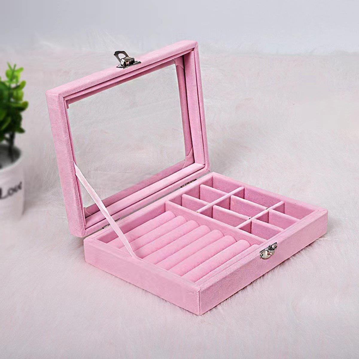 

1pc Exquisite Jewelry Storage Box Earring Ring Necklace Storing Transparent Jewelry Shelves Jewelry Classification Display Boxes