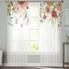 Spring Flower Rose Modern Tulle Curtains For Living Room Bedroom Home Kitchen Window Sheer Curtains