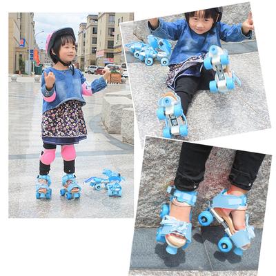 Kinderschlittschuhe, PVC-Material, Sichere Doppelschuh-Rollschuhe, 7,1 bis 9,1 Zoll, Größe für Anfängerkinder