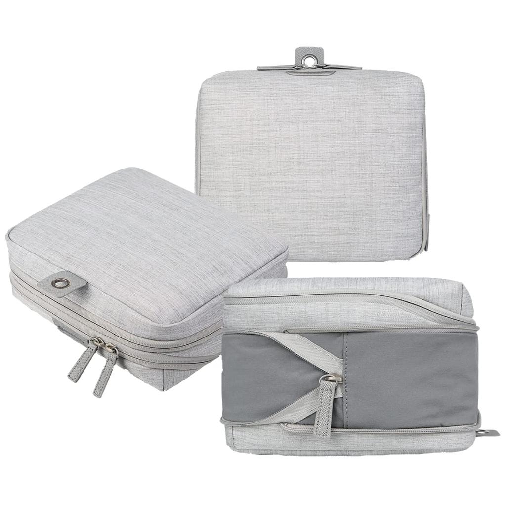 Nordace Travel Packing Organizer Set for Men and Women 2 Packing Cubes 1 Wash Pouch Durable Waterproof - & - & (Light Gray)