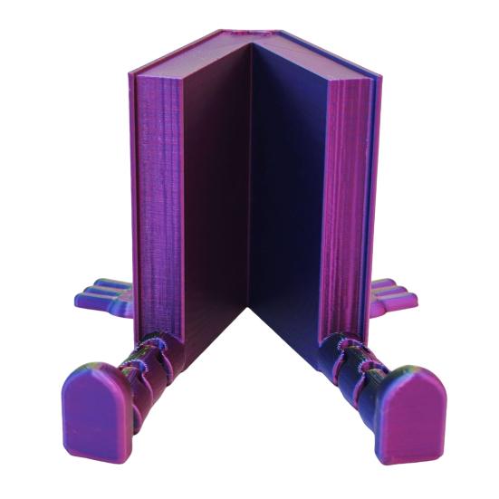 3D Printed Book Buddy Sitting Book Fidget Toy with Articulated Legs Tabletop Companion Book Figure for Home Desk Bookshelf Decor