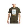 Scenic Logo Print Round Neck Casual T-Shirt Men Tops Green DQ1020-355