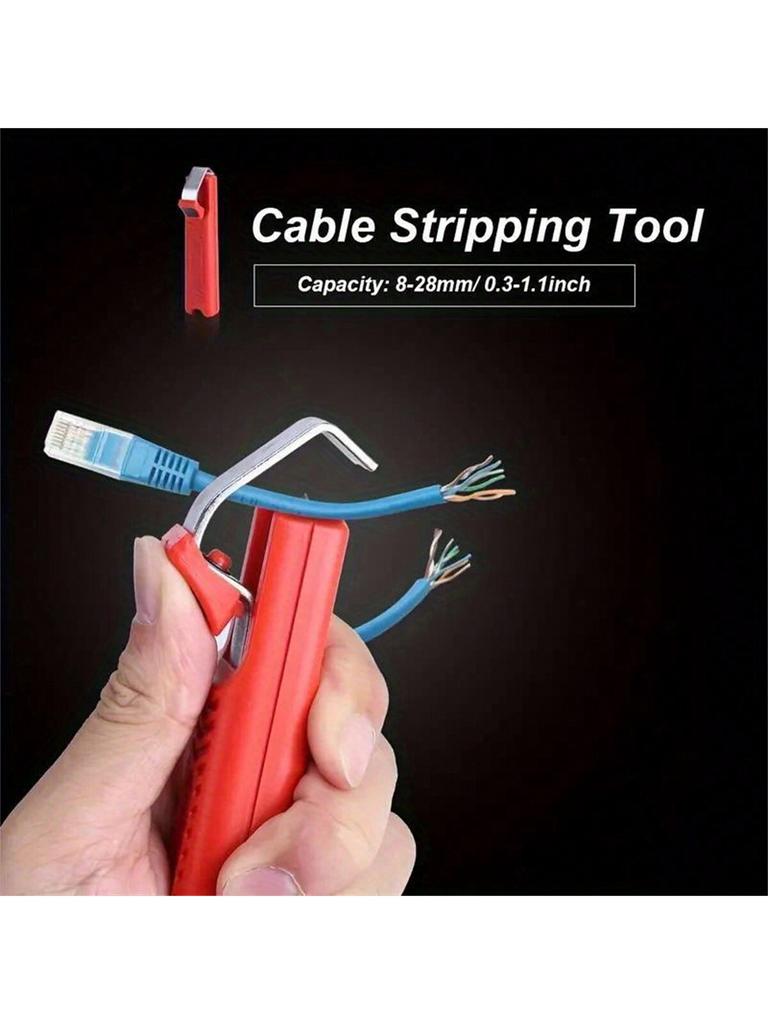 1/2PCS Red Cable Stripping Knife, 8-28mm Mini Knife Type Wire Stripping Pliers, Scissor Pliers, Crim