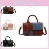 Retro Color Block Handbag Women 2023 New Fashion Simple Versatile Shoulder Bag Urban Minimalist Style