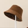 New Double sided Leopard Print Fisherman's Hat for Autumn and Winter Is Warm Elegant and Stylish  The Foldable Basin Hat Is A Japanese Style Top Hat