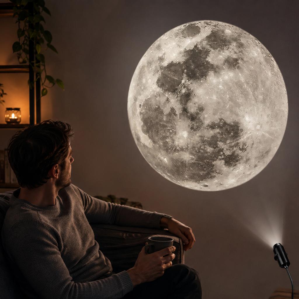 USB LED Star and Moon Projector Night Light for Bedroom Decorative Creative Background Lamp