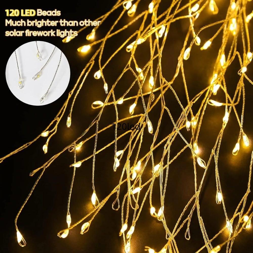 120LED Willow Tree Lamp 8 Lighting Modes String Light Decorative Pathway Flowers Lights  Garden