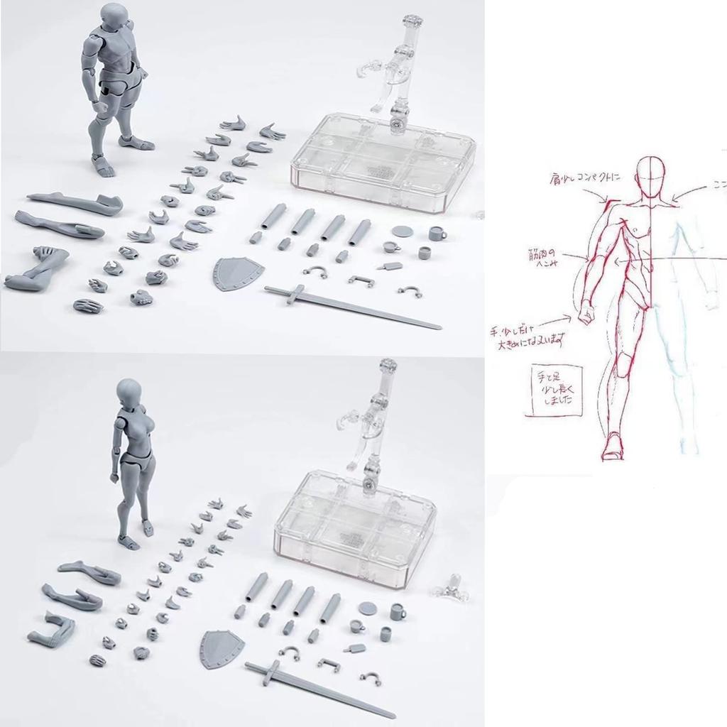 Gnallang Drawing 30 Movable Joints by Professional Manga Muscular Drawing Sketching Male and Female Gray Figure, [Recommended Artists] Body, Practice,