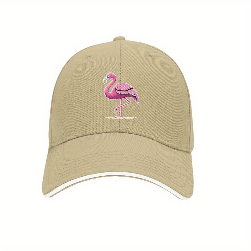 Pink Flamingo Graphic Baseball Cap Adjustable Polyester Casual Sun Protection Sports Cap for Adults