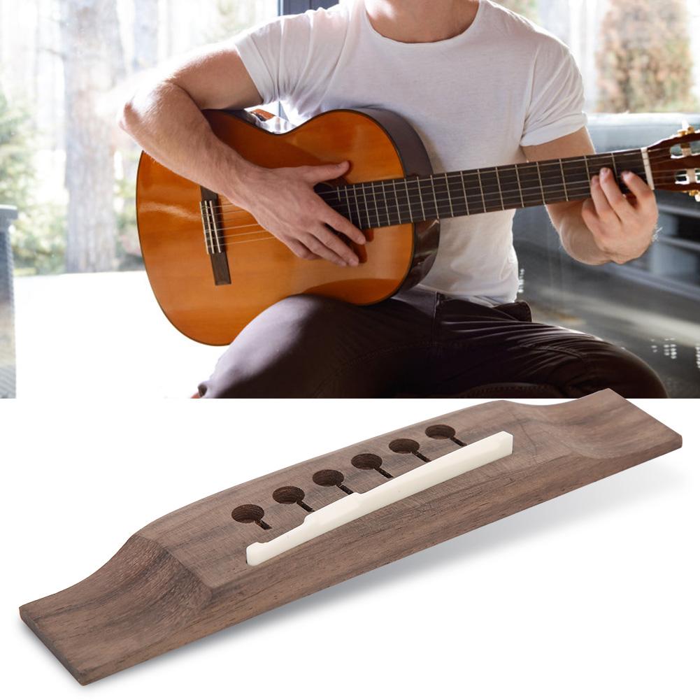 Palisander Bro Bein Sadel 6 stk. Strekkpinner Akustisk Gitar Tilbehør(Rosewood farge )
