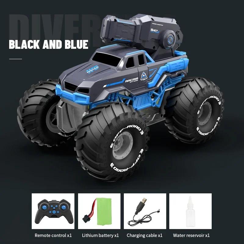 Non-Toxic 2.4G Self-Absorbing High-Pressure Water Gun Remote Control Car Amphibious Off-Road Vehicle Climbing Stunt Car Water Toys