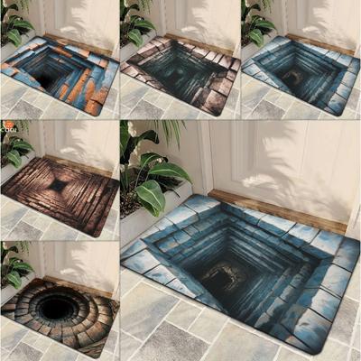 Tappeto da Pavimento Illusione 3D Pozzo di Pietre - Creativo e Superficie Per Cucina Casa Bagno Portico Balcone accessori bagno Decorativo