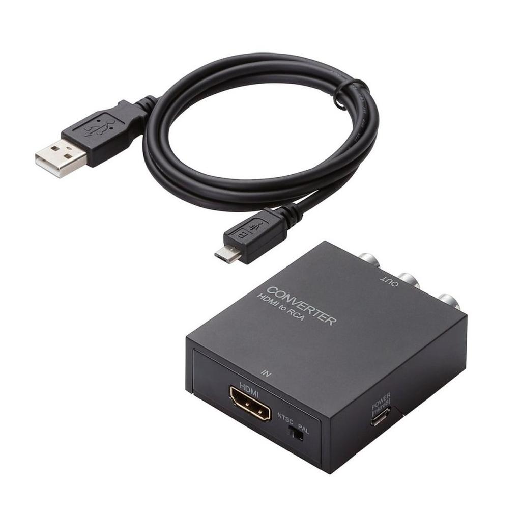 2015 ELECOM Downscan Converter HDMI to RCA HDMI 1.4 with External USB Power Supply (AD-HDCV02)