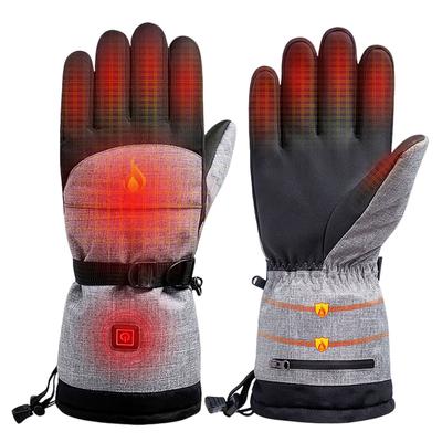 1Pair Winter Moto Heated Gloves Thermal Electric Hiking Skiing Heating Gloves 5000mAh Battery Waterproof Anti-Slip Rechargeable