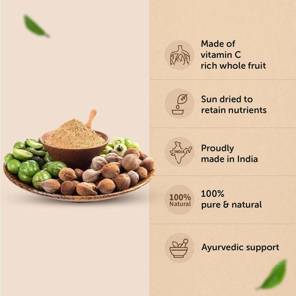Organic Triphala Powder - 100 GM | Supports Immune System, Colon & Digestion