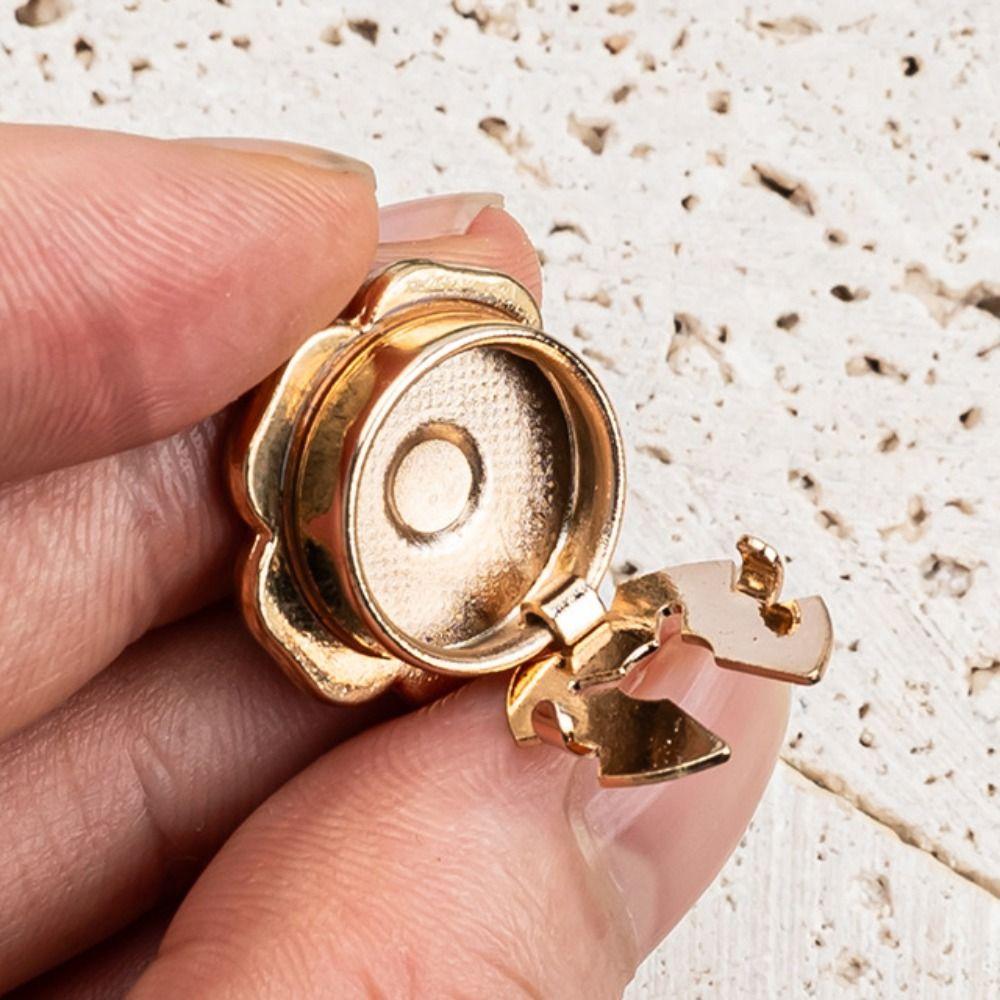 3 Stück Strassperlenblumen-Knopfabdeckungen Legierungsblumen-Manschettenknöpfe für Hemd Kleid Dekoration