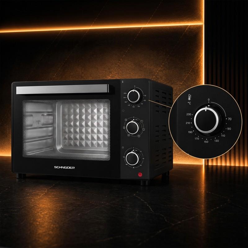 Schneider - Sceo2355mfb - Four électrique 55l - Chaleur Tournante - 1900w - Tournebroche