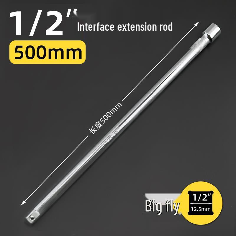 1/2'' Non-Deforming Large L-Shaped Ratchet Wrench & Short Power Extension Bar