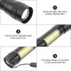 Mini Super Bright Led Flashlight With Cob Side Light Usb Rechargeable Zoomable For Camping Hiking Daily Use