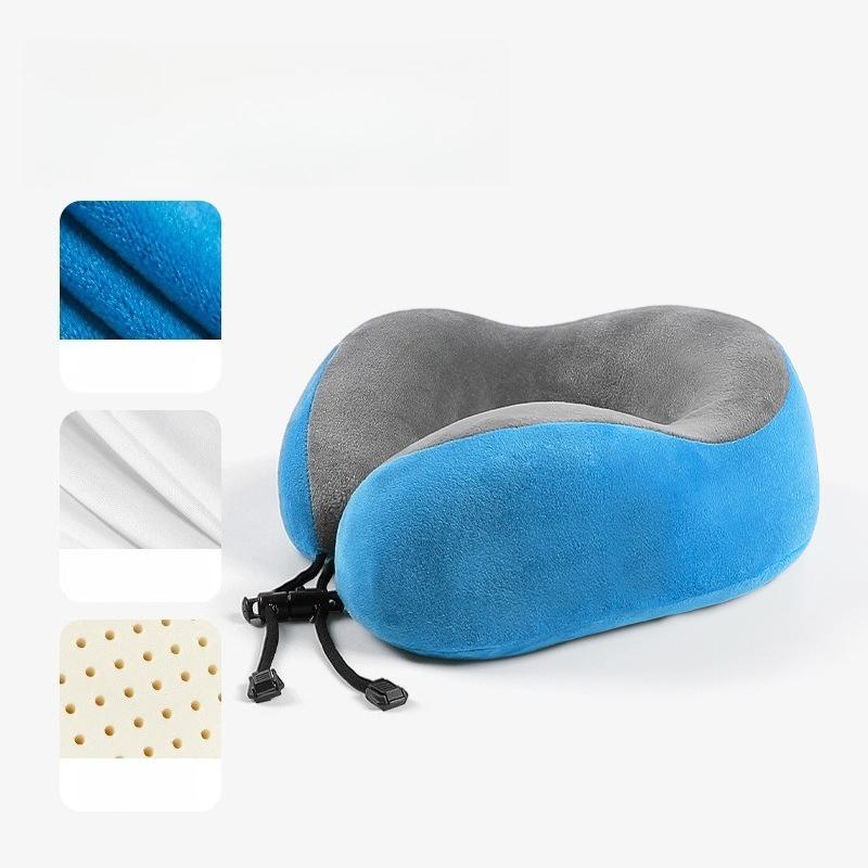 

Latex U-shaped Pillow for Cervical Protection Portable Slow Rebound U-shaped Pillow Adjustable Buckle Scientifically Supported Cervical Spine 28x24x12cm neck pillow