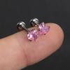 1 Pair 4Mm Multicolor  Stud Earrings For Women Ear Bone Nail Cartilage Ea