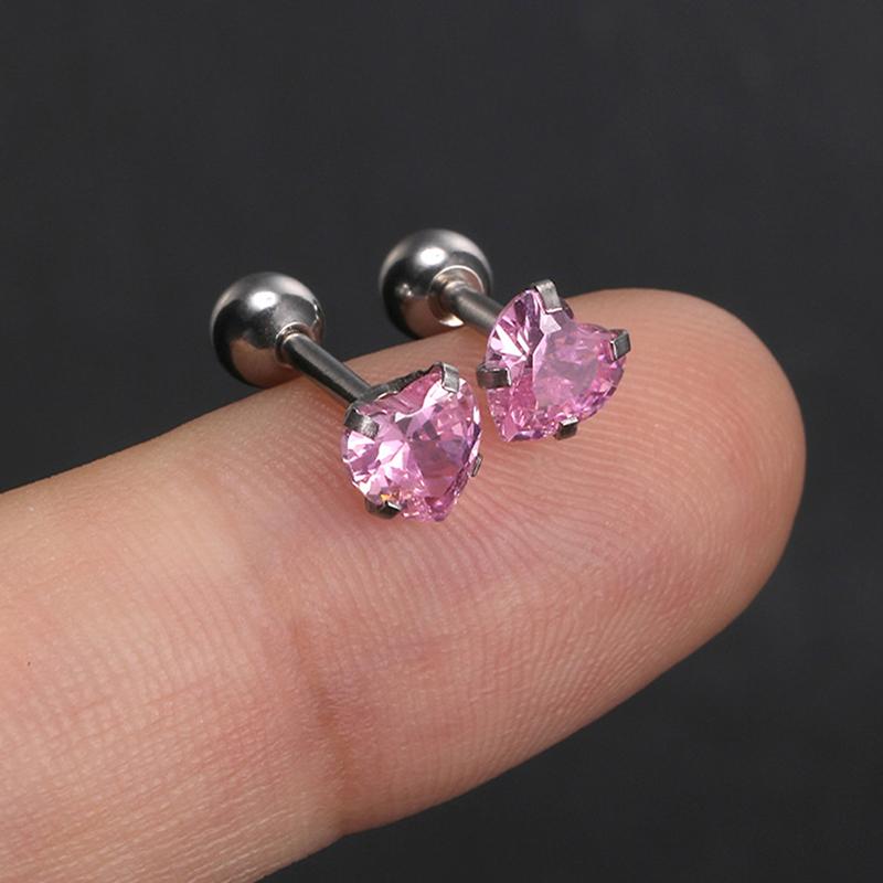 1 Pair 4Mm Multicolor  Stud Earrings For Women Ear Bone Nail Cartilage Ea