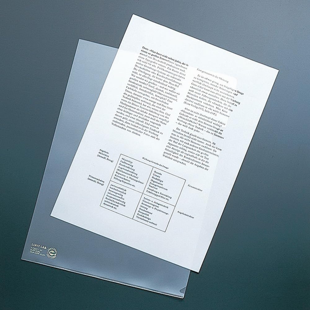 LIHIT LAB Clear Folder A4S Milky White 50 Sheets F78EC-1_50