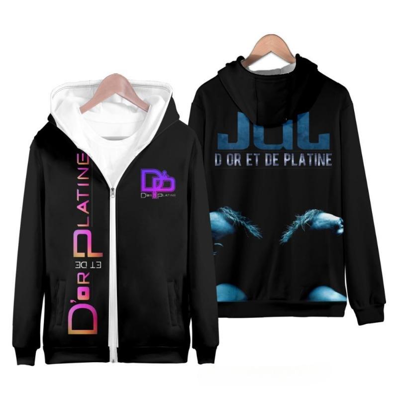 Rapper JuL 3D Print Hoodies Men Women Fashion Streetwear Oversized Sweatshirts Hip Hop Zipper Hoodie Male Tracksuit Man Clothing