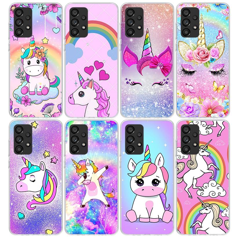 Pink Unicorn Rainbow Phone Case For Samsung Galaxy A17 A16 A15 A14 A13 A57 A56 A55 A54 A53 A37 A36 A35 A34 A33 A26 A25 A24 A23 G