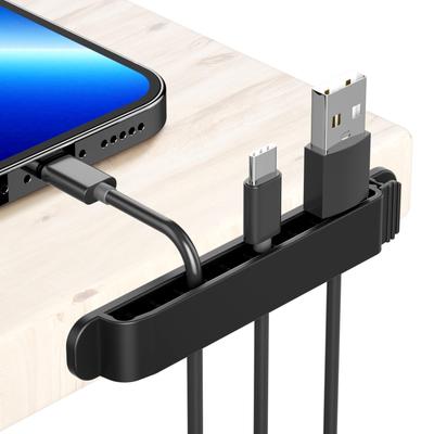 PZOZ 3-Pack Cable Holder, PC Cable Clips, 11-Hole, Secures Charging Cables, USB Cord Clips, Prevents Drops, Cable Clips, Wiring Storage, Adhesive