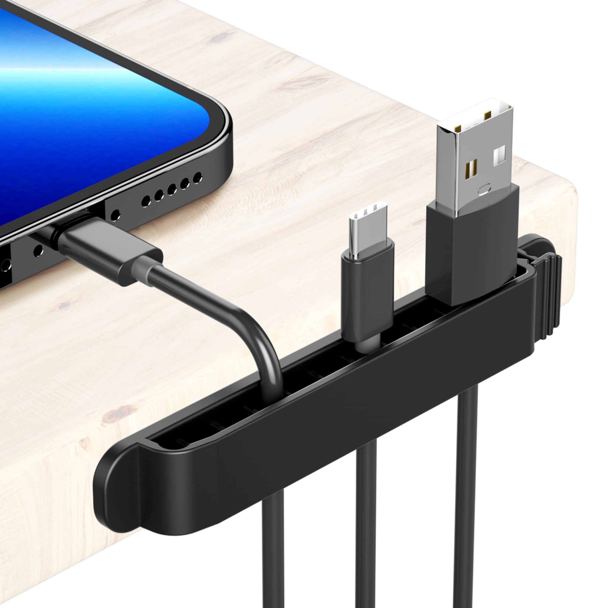 

PZOZ 3-Pack Cable Holder, PC Cable Clips, 11-Hole, Secures Charging Cables, USB Cord Clips, Prevents Drops, Cable Clips, Wiring Storage, Adhesive