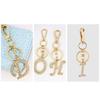 Keychain Alphabet Keyring Rhinestone Letter Key Chain Letter Pendant 26 Alphabet Key Ring