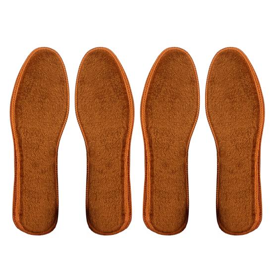 2 Pairs Winter Insoles Thick Fleece-Lined Warm Shoe Pads with Anti-Slip & Moisture-Wicking Comfortable Cushion for Boots Shoes