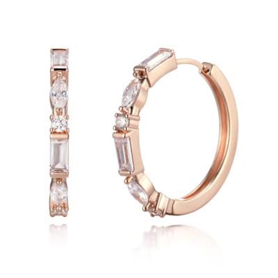 ELLE Jewelry 14K Edge One-Touch Earrings (Gold Pin) ELGPEE324