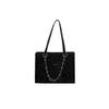Korean Version of Black Printed Bag Women's Fashionable Commuting Retro Handbag Early Spring Casual Chain Tote Bag
