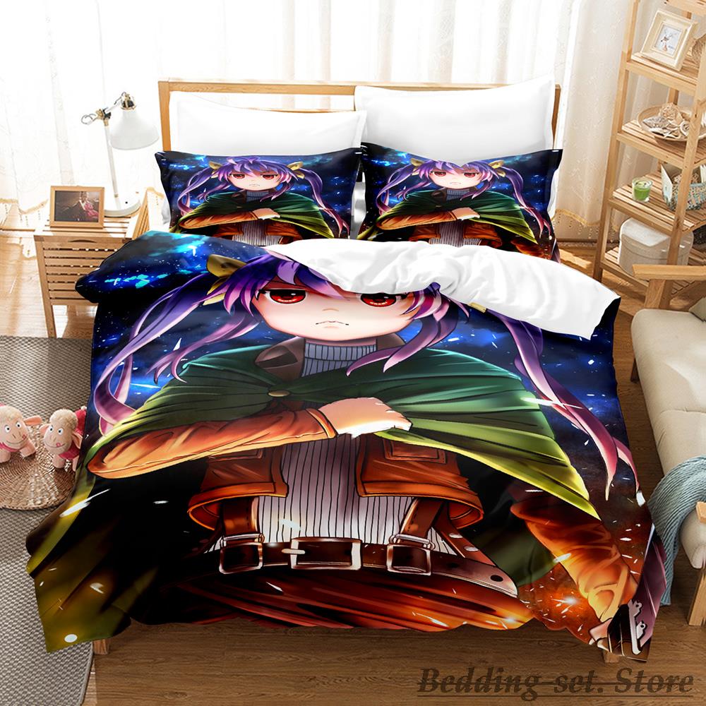 Non Non Biyori Bedding Set Single Twin Full Queen King Size Bed Set Adult Kid Bedroom Duvetcover Sets Anime Girls