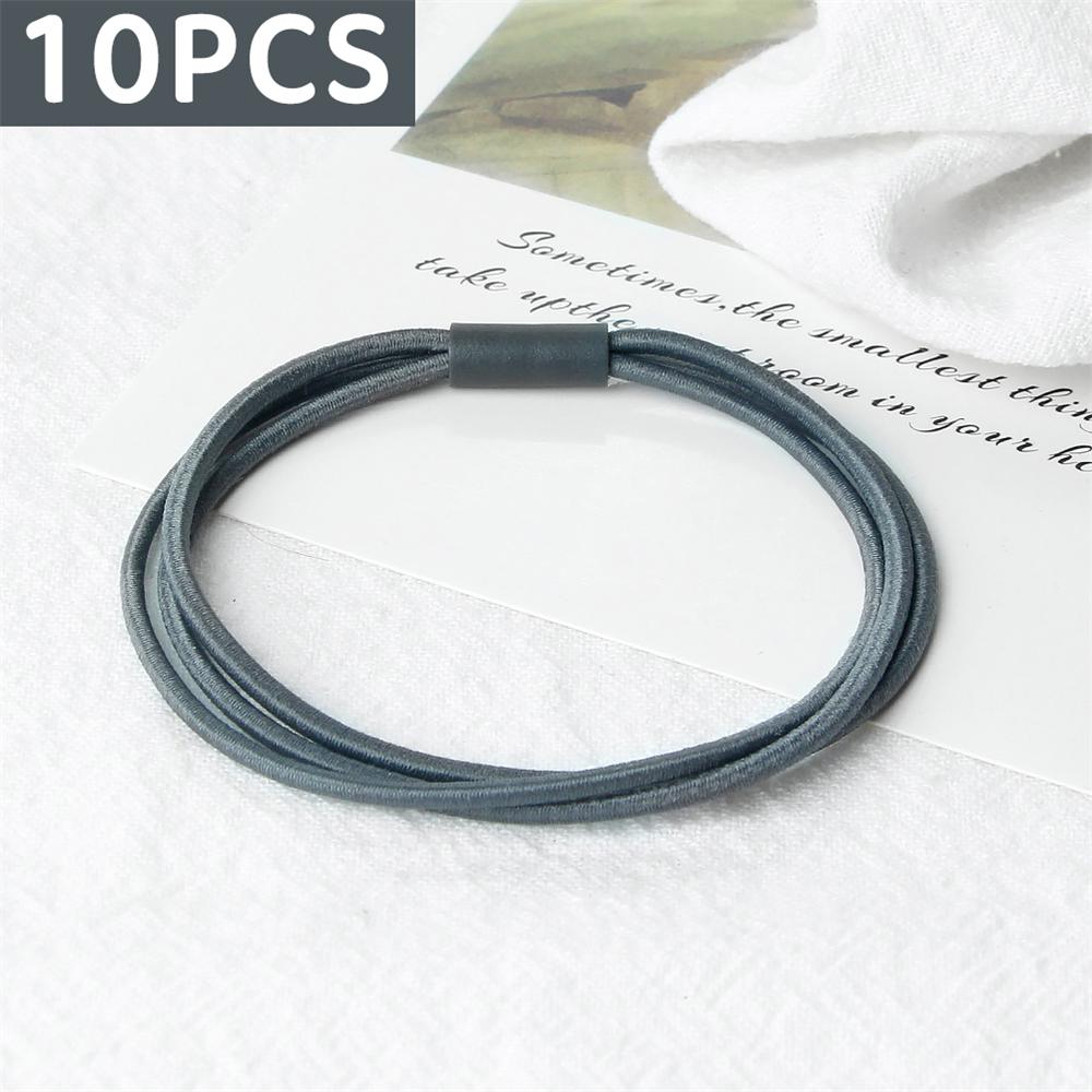 10pcs Simple Multi Loop Hair Bands Women Basic Solid Color Rubber Band Hair Accessories Headband Holder Scrunchies Gift for Girl