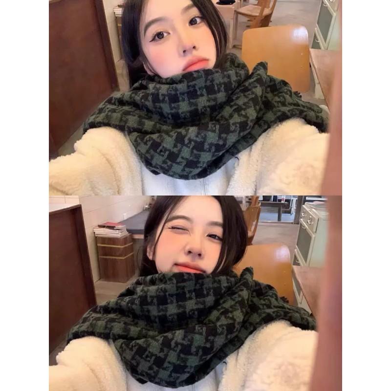 Soft Fuzzy Oversized Scarf Women Winter Warm Thick Acrylic Blend Solid Color Plush Neck Wrap