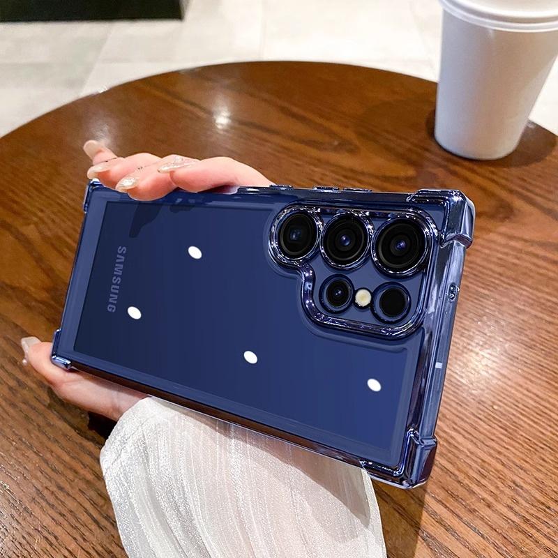 Luxusní nárazuvzdorný průhledný kryt pro Samsung Galaxy A55 A53 A35 5G S24 Ultra S23 FE S22Plus S21 S20 Tvrdý akrylový hybridní kryt s rámečkem