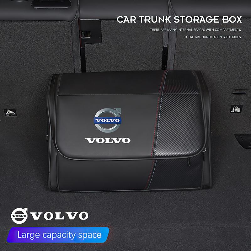 Borsa Portaoggetti in Pelle ad Alta Capacità per Auto Scatola Organizzatrice per Bagagliaio Auto Per Volvo Xc60 Xc90 V40 V60 S60 V50 V90 S80 C40 XC40 V70 XC70 C30
