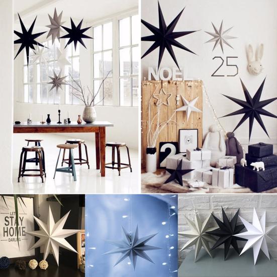 30cm Nine-pointed Star Paper Hanging Decoration for Kids Room Party Classroom