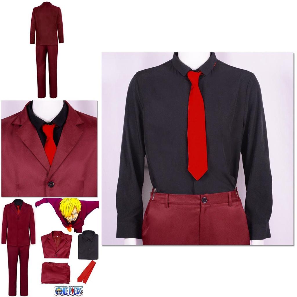 Onepiece'ten Sanji Kırmızı Takım Cosplay Kostümü